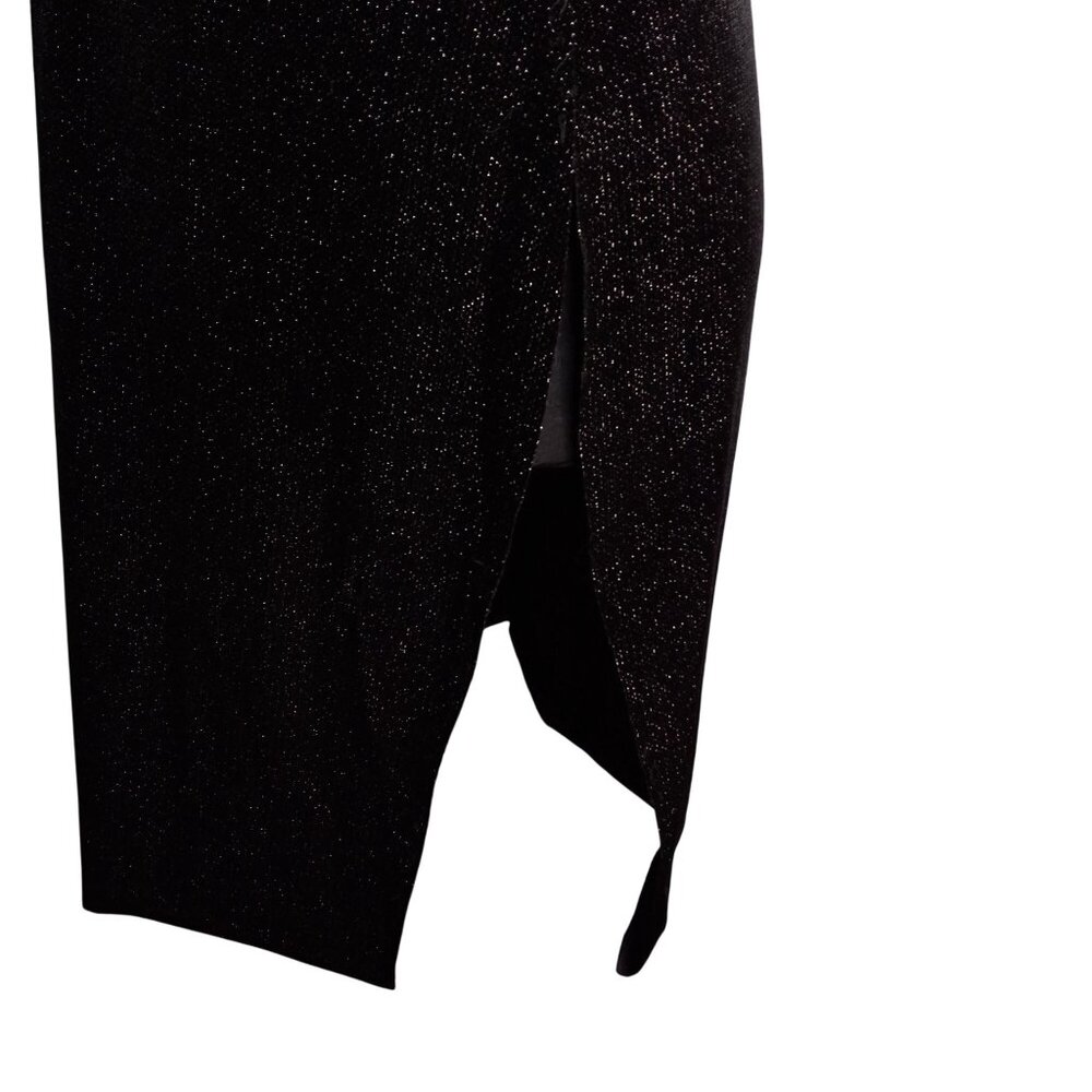 Vince Camuto Size M Dress Black Sparkle Velvet Long Sleeve Shimmer Metallic - Picture 7 of 8